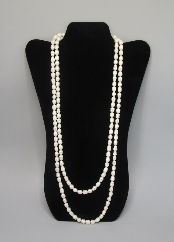 Fresh Water Pearl Necklace 60inch Circle Baroque … - image 3
