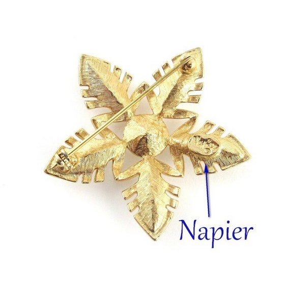 Napier Rhinestone Snowflake Brooch - image 4