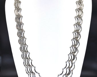 5 strand Necklace Silver tone 31 1/2"