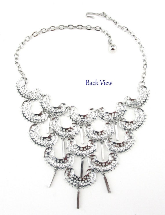 Necklace Silver tone Bib Charisma Sarah Coventry - image 4