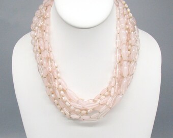 Pink Beaded 10 Strand Necklace by Loft