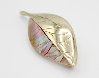 Leaf Brooch MOP Gold tone by Liz Claiborne