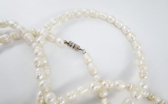 Fresh Water Pearl Necklace 60inch Circle Baroque … - image 7