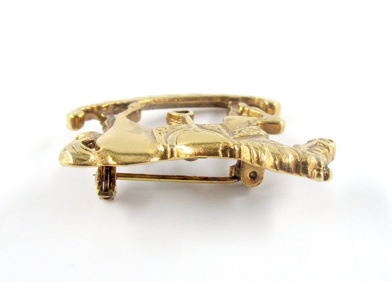 Rocking Horse Brooch Gold tone Vintage