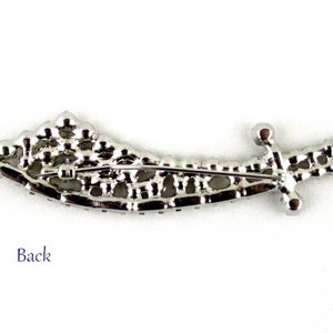 Rhinestone Brooch Sword Sabre Vintage image 5