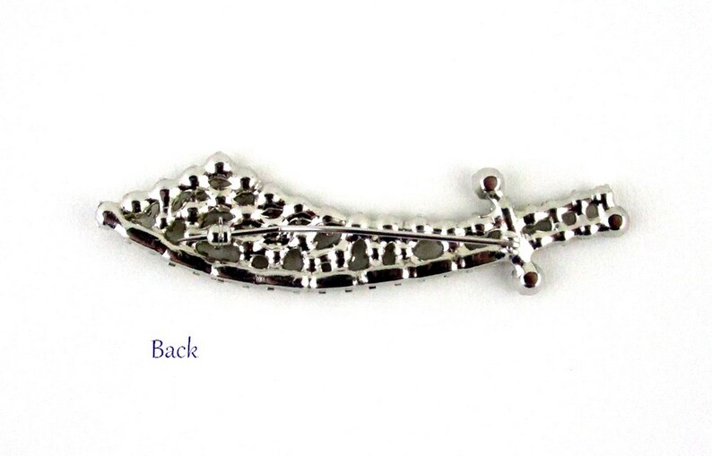 Rhinestone Brooch Sword Sabre Vintage image 5