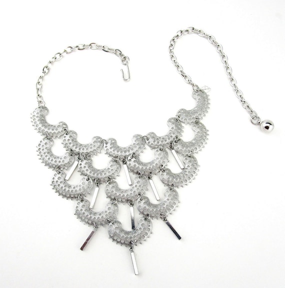 Necklace Silver tone Bib Charisma Sarah Coventry - image 7