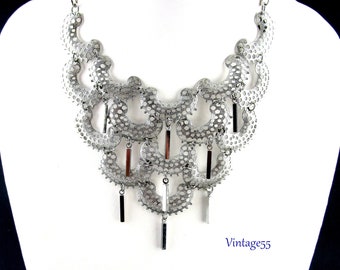 Necklace Silver tone Bib Charisma Sarah Coventry