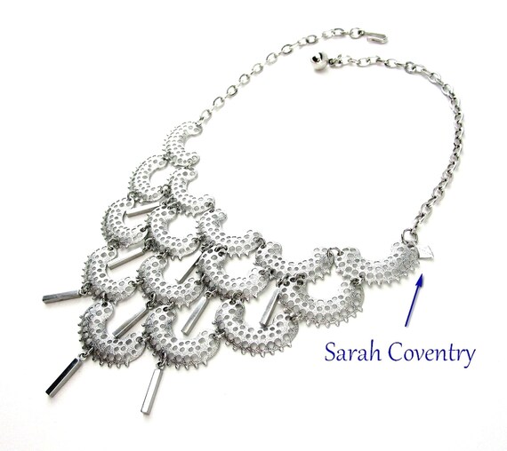 Necklace Silver tone Bib Charisma Sarah Coventry - image 6