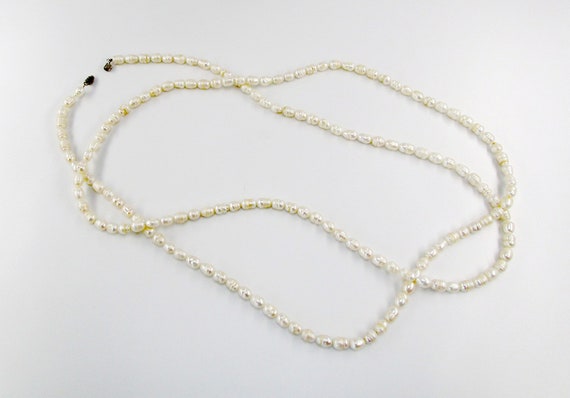 Fresh Water Pearl Necklace 60inch Circle Baroque … - image 4