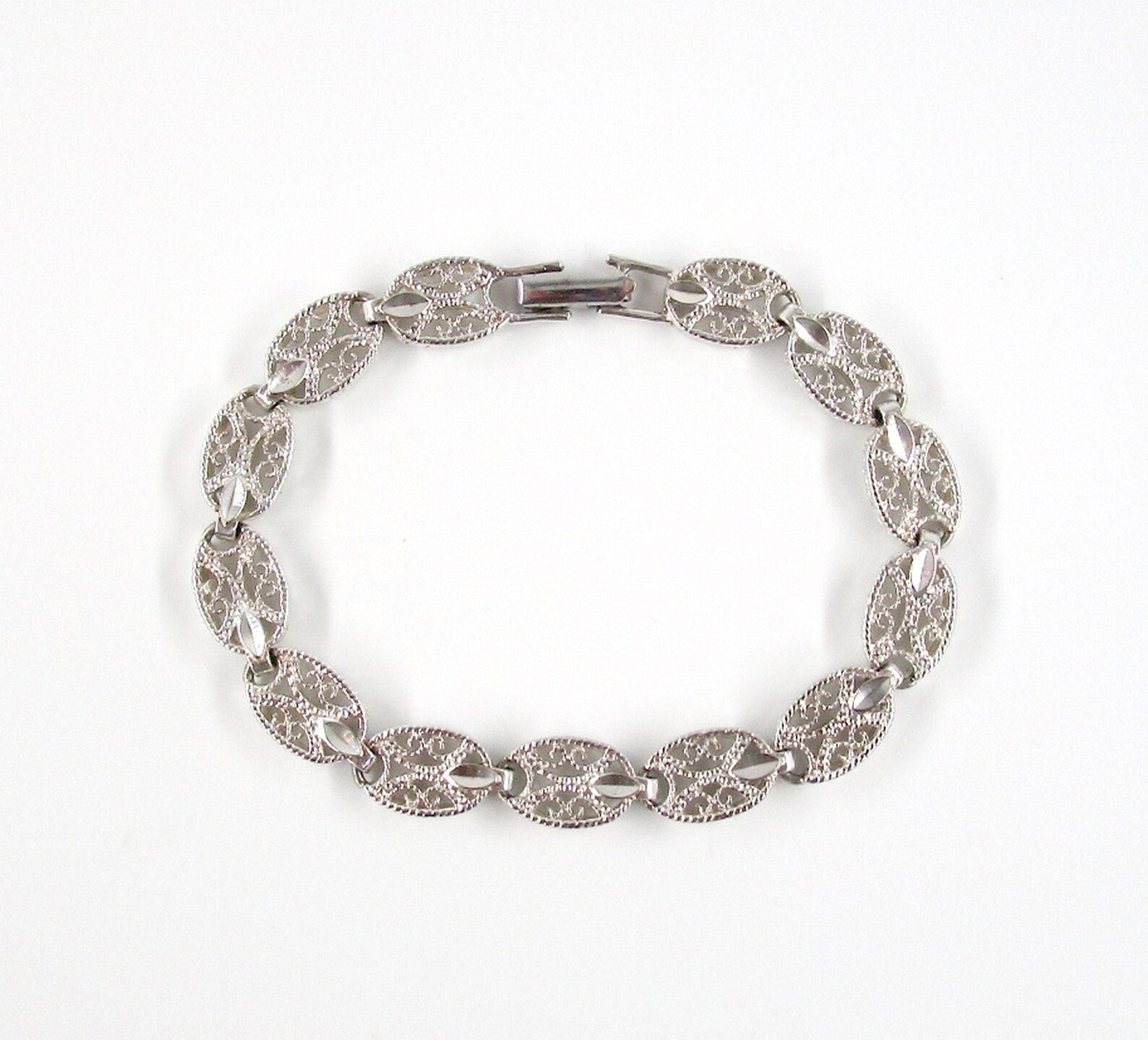 Napier Bracelet Filigree Silver tone Etsy