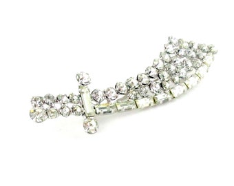 Rhinestone Brooch Sword Sabre Vintage