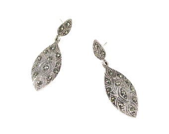 Earrings Marcasite Sterling Pierced Post