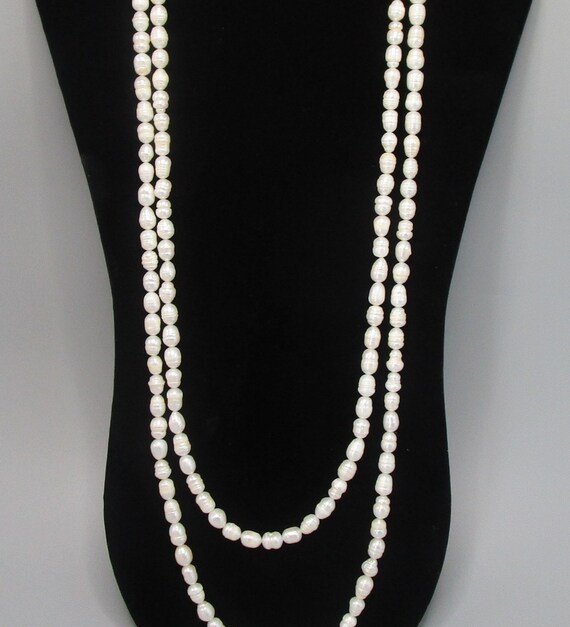 Fresh Water Pearl Necklace 60inch Circle Baroque … - image 8