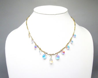 Crystal Fire Necklace Earrings clip on Sarah Coventry