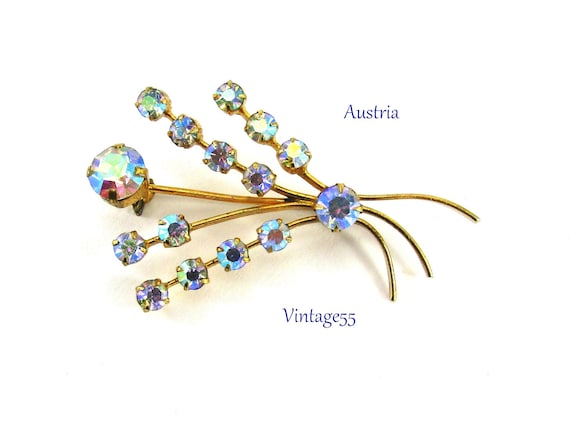 Austria Brooch Aurora Borealis Sprig