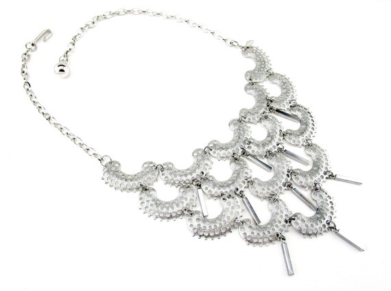 Necklace Silver tone Bib Charisma Sarah Coventry - image 2