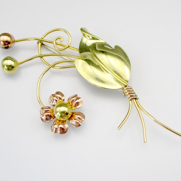 Van Dell Gold Filled Floral Brooch