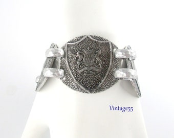 Bracelet Coat of Arms Shield Antiqued Silver tone