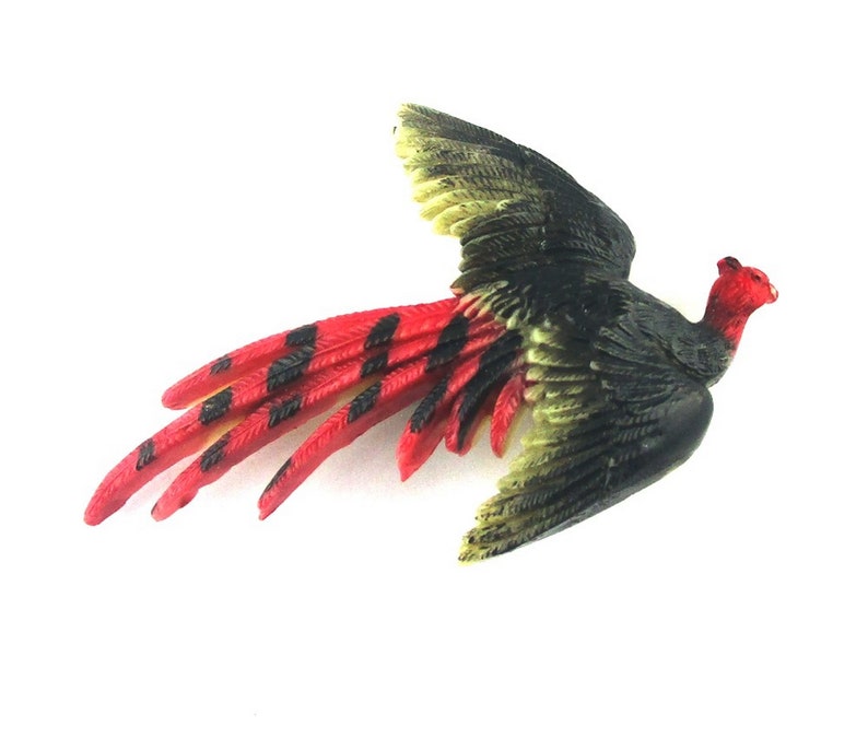Celluloid Bird Pheasant Brooch 1950 circa