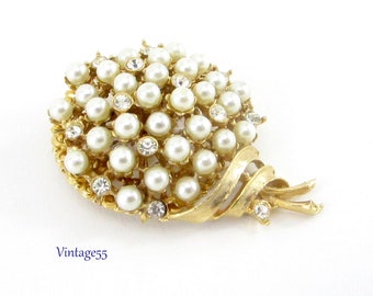 Pearl Rhinestone Brooch Bouquet Wedding Vintage