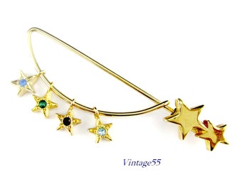 Rhinestone Star Charm Stick pin Brooch