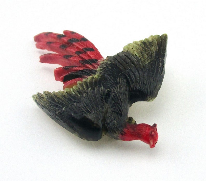 Celluloid Bird Pheasant Brooch 1950 circa