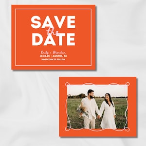 Bold & Bright Save the Date - Editable Canva Template | Fun Wedding Announcement | Colorful Save the Date Postcard | Instant Download