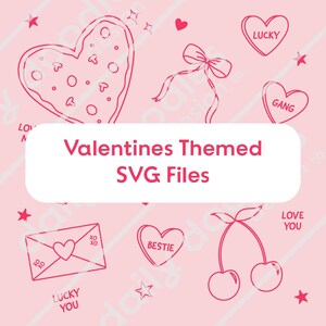 Icônes de la Saint-Valentin et de la Saint-Valentin | Fichiers numériques dessinés à la main | Ensemble d'icônes AI PNG SVG | Téléchargement numérique