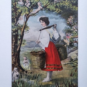 Carte postale antique pour bébés multiples / collage photo original des années 1900 / vraie carte de bébé victorienne rare / cadeau de baby shower / bébés dans l’arbre: )
