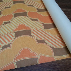 ROTOLO! 10 metri 1970 wallpaper / originale anni '70 papier peint / carta da parati floral design nuovo Old Stock settanta