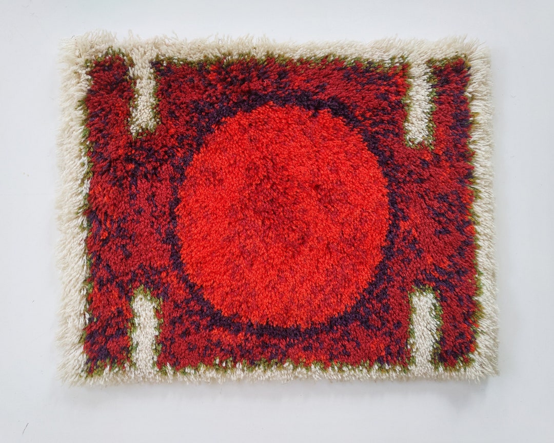 Wall Rug Denmark With Label 1960s Danish Rya Rug by Hojer Eksport Wilton, Wool Tapestry ...