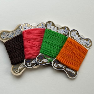 set 70s wool cards for visible melding and other projects, 1970s new old stock from a former haberdashery shop