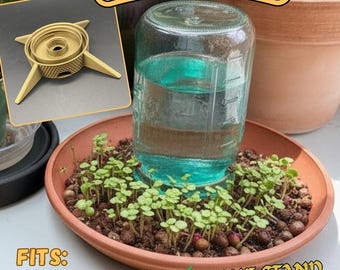 Mason Jar Microgreen Auto-Watering Stand, Universal Fit