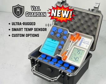 Estuche resistente para viales – Sensor de temperatura inteligente, organizador personalizable para viajes