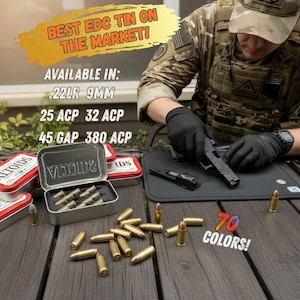 Organizador de munición de hojalata Altoids - Cargador de hojalata de bolsillo de pequeño calibre