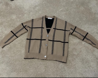 Damen Kokun Retro Kaschmir Strickjacke mit V-Ausschnitt