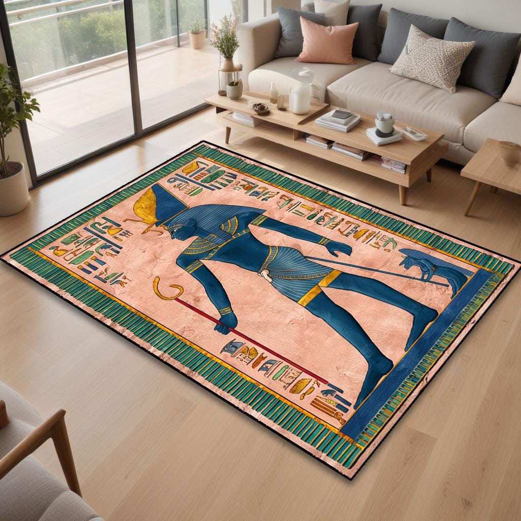 Ancient Egypt Rug, Egypt Rug, Ancient Decor, Egypt Style Rug, Ancient ...