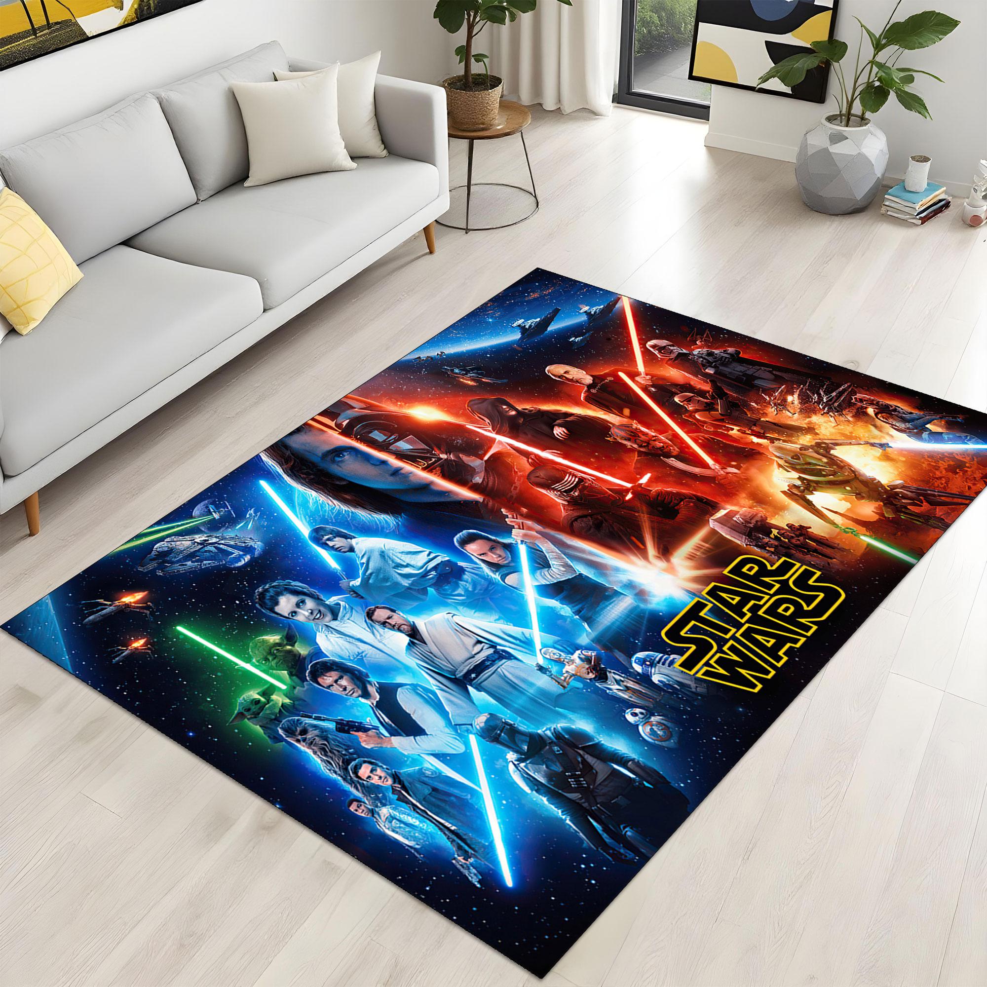 Tapis 3D Star Wars 120x160cm - Tapis Moelleux Chambre Enfant Salon Décoration
