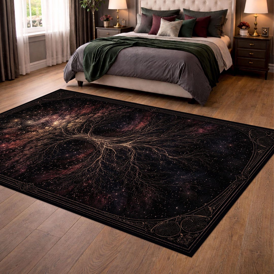 Tree of Life Rug, Cosmic Galaxy Carpet, Mystical Spiritual Area Rug ...