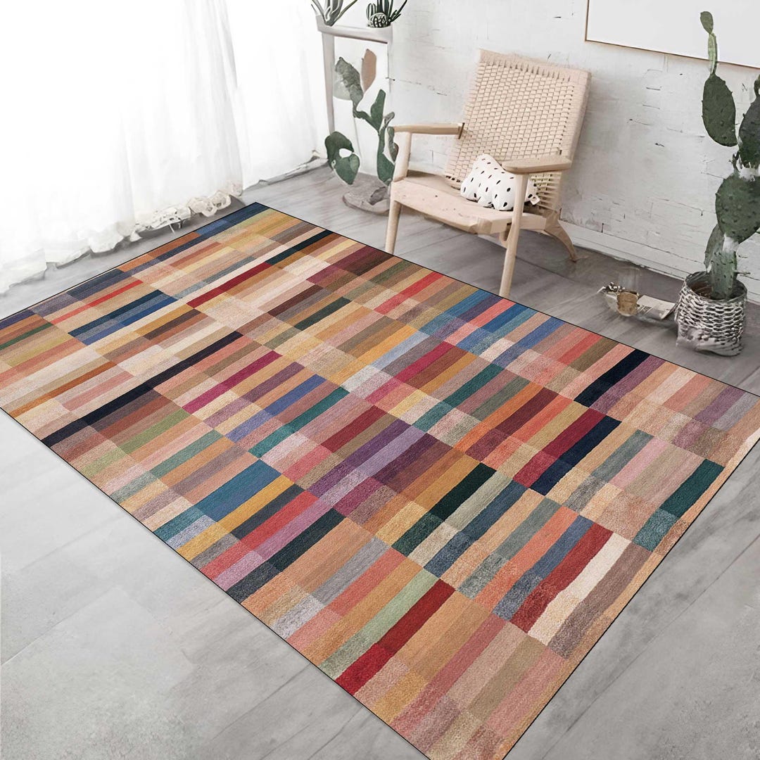 Colorful Patchwork Area Rug, Multicolor Boho Carpet, Eclectic Modern ...