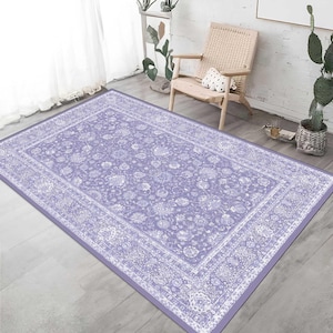 Purple Colored Rug, Light Purple Detailed Rug, Light Color Rug, Plain Colored Carpet, Special Rug, Purple Rug, Living Room Rug, Special Rug