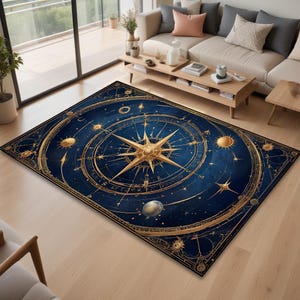 Alfombra con diseño astrológico, alfombra astrológica, alfombra del zodíaco, alfombra del tarot, decoración del hogar, alfombra para sala de estar y dormitorio