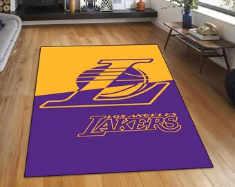 レイカーズラグ、NBAチームラグ、バスケットボールラグ、素晴らしい