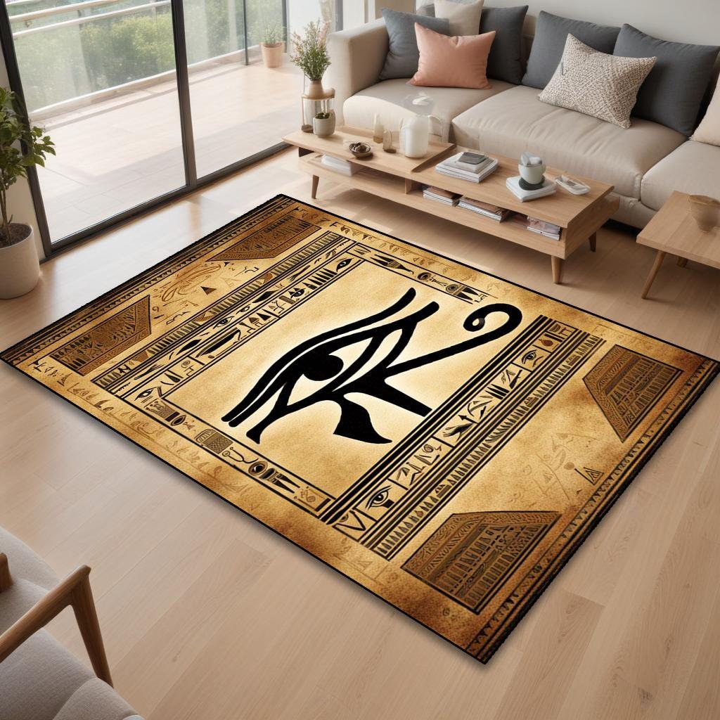 Eye Rug, Egypt Rug, Historical Rug, Ancient Decor, Egypt Style Rug ...