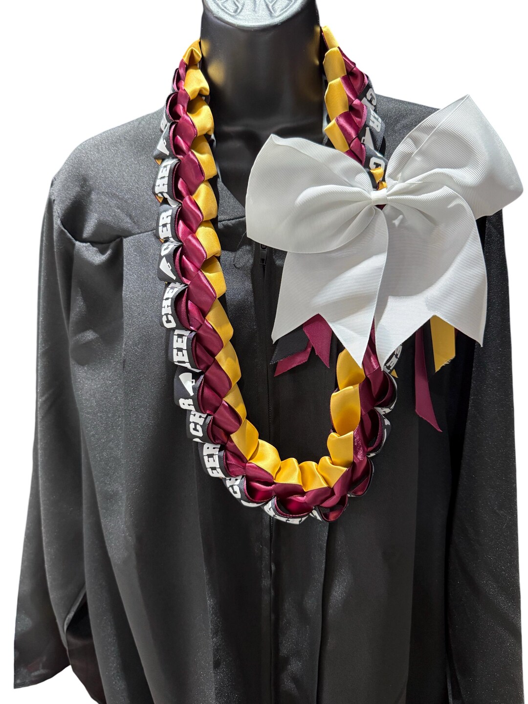 Graduation Cheer Ribbon Lei With Cheer Ribbon and School Color Ribbons ...