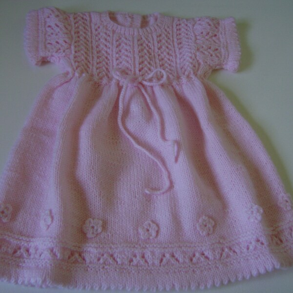 ON SALE Knitted  Baby Girl  Dress 3 to 9 Months Antiallergic Yarn