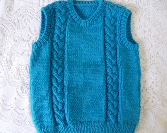 Baby Girl/Boy Vest, Handknitted, Hypoallergenic acrylic baby wool, Ready to Ship, Free Shipping by Certified Mail.