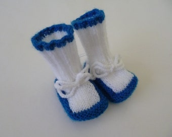 Knitted Baby Booties, Baby Boy  Booties, Booties Newborn. Baby Shower Gift. FREE SHIPPING