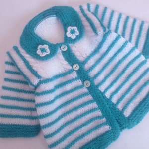 Baby Girl Outfit, Set of Cardigan/Sweater, Pants, Beanie Hat, Booties,REDUCED PRICE Handknitted with Hypoallergenic Wool image 2